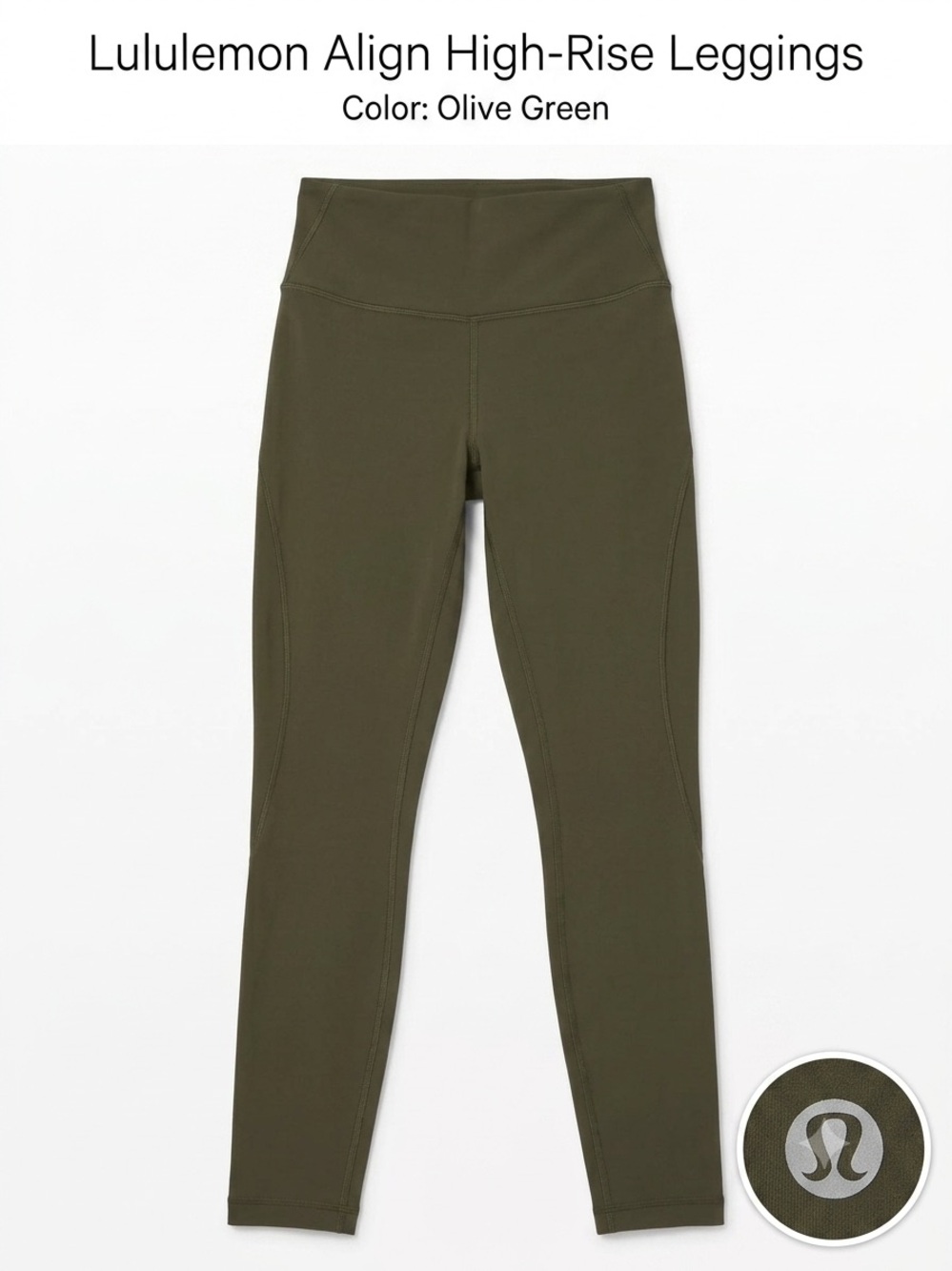 Lululemon Align High-Rise Leggings 25" - Olive Green - Size 10 - Nulu Fabric